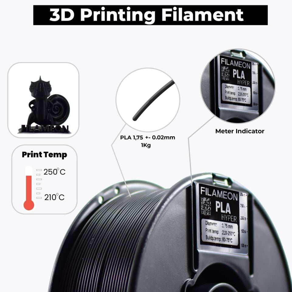 PLA Hyper Filament Siyah